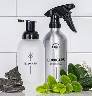 ECOKAPS, Reusable bottles, glass and aluminium, dissolvable cleaning and hand soap products, New Zealand